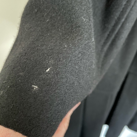 CALVIN KLEIN Double Breasted Pleated Wool Pea Coat - Picture 11 of 11